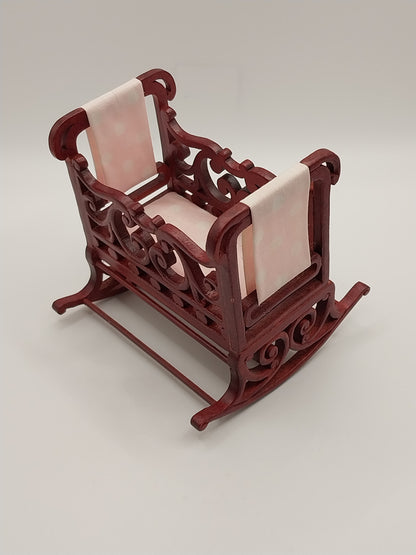 Windsor Cradle, Pink, Mahogany