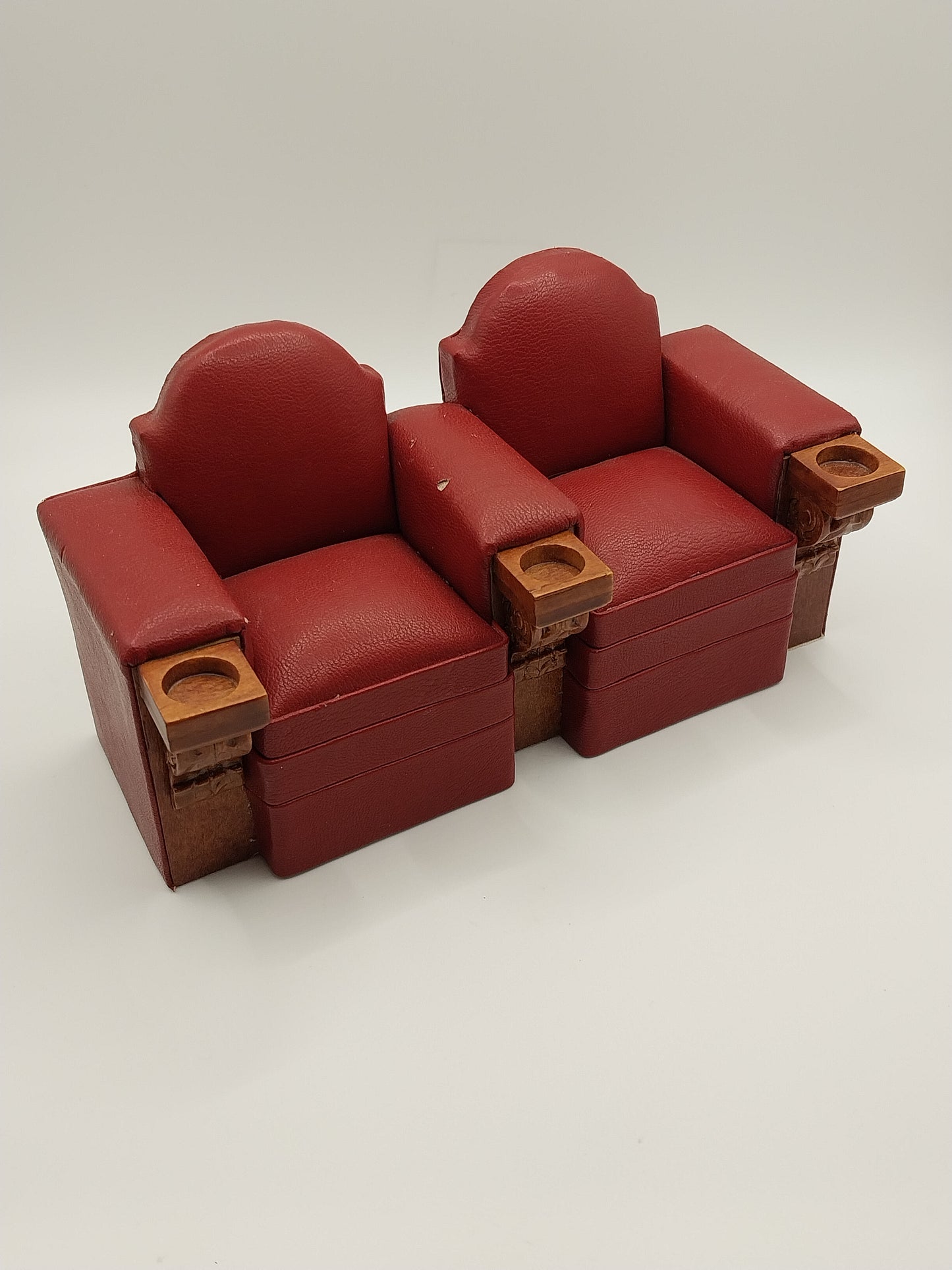 Theatre Double Leather Seats, Red