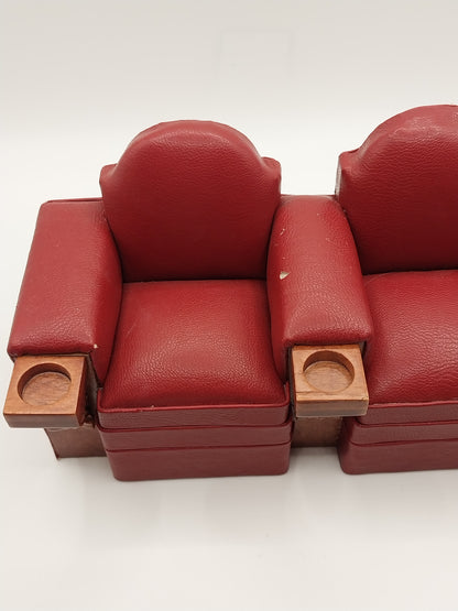 Theatre Double Leather Seats, Red