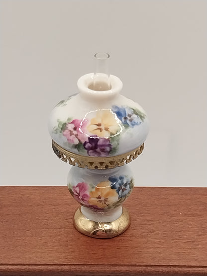 Parlour Lamp, Porcelain, Handpainted