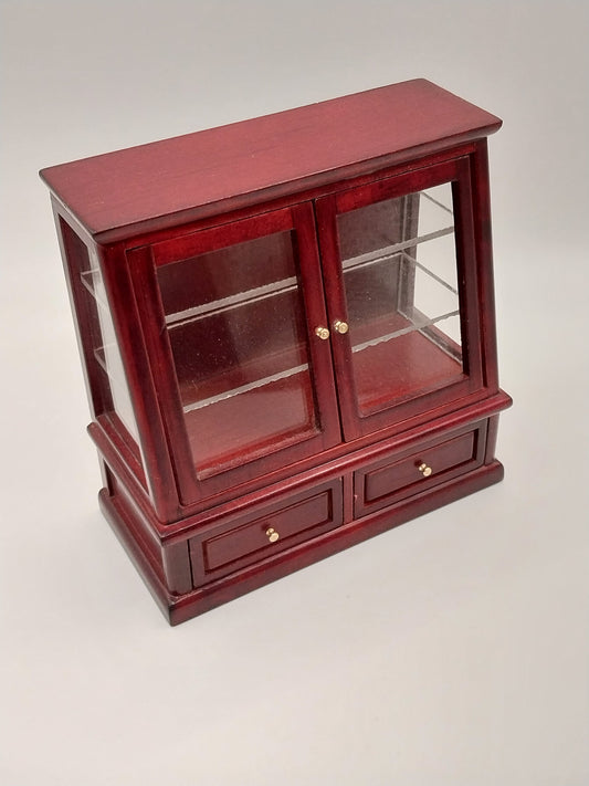 Glass Store Counter Mahogany