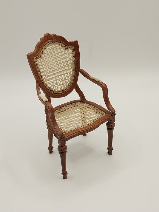 Shield Back Chair, Handcaned, Walnut