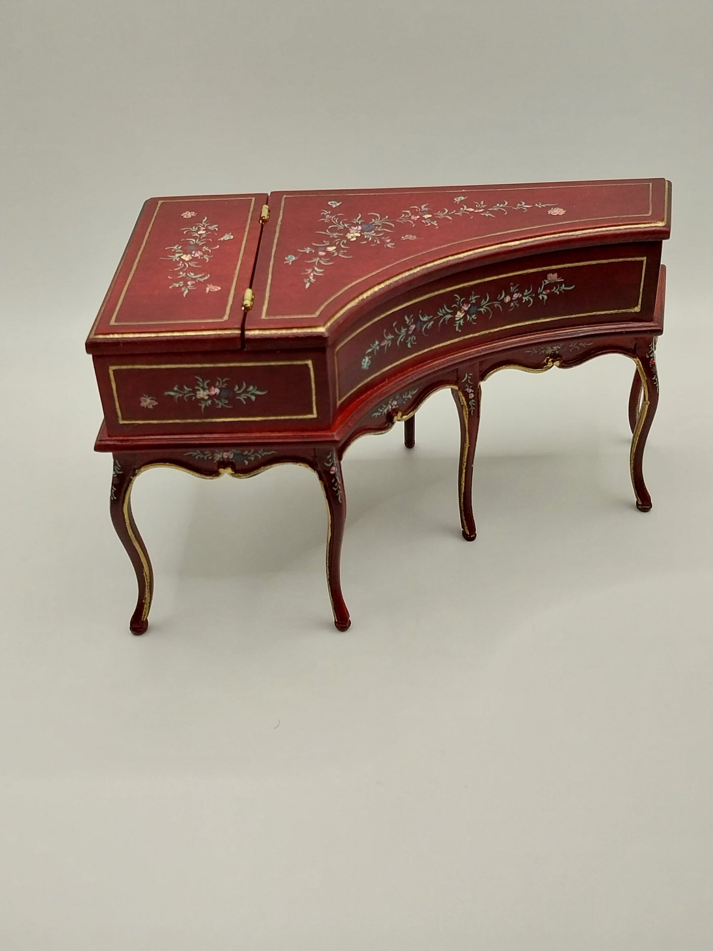 Grand Piano & Stool, French Baroque, Mahogany, Handpainted