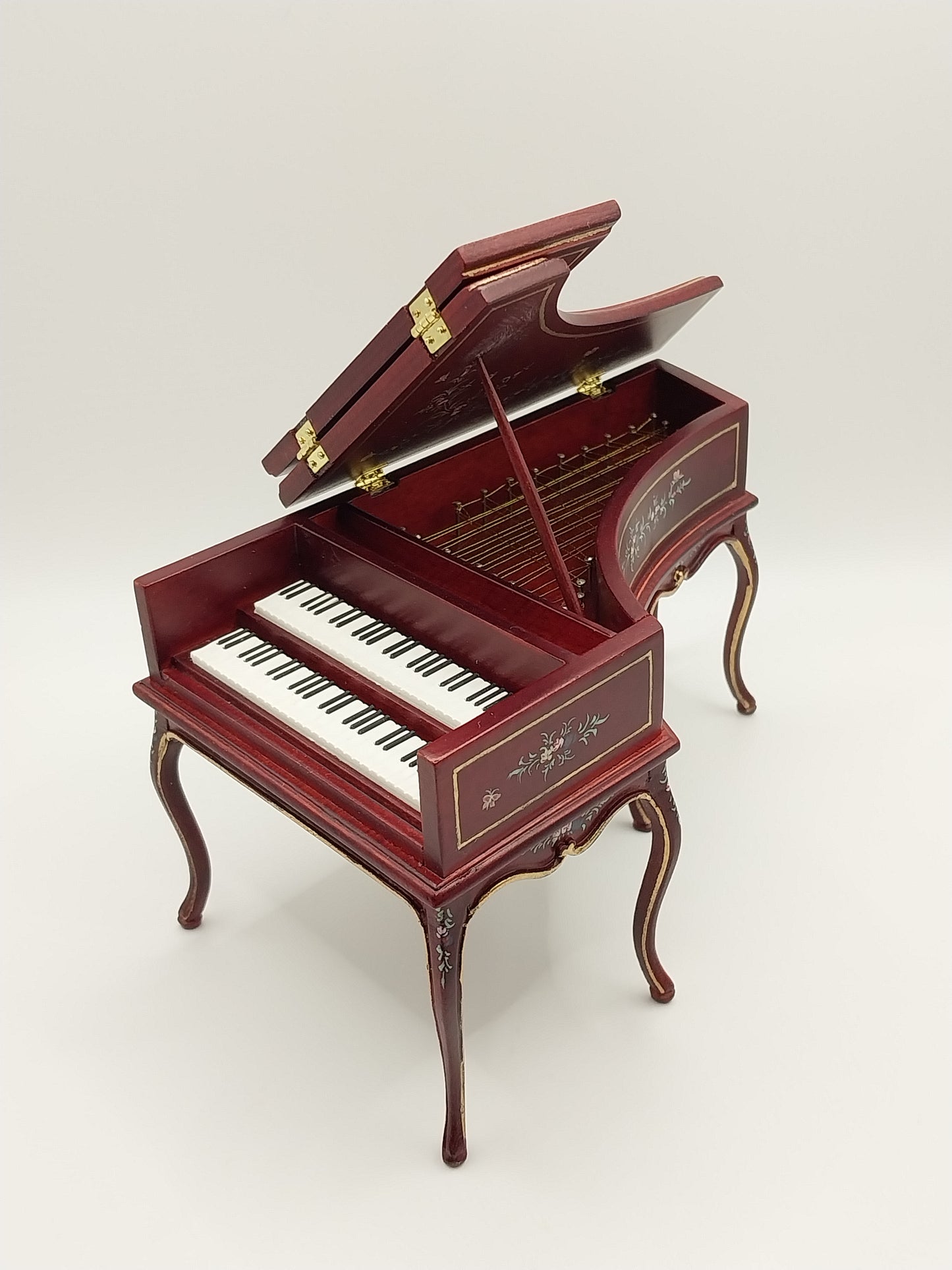 Grand Piano & Stool, French Baroque, Mahogany, Handpainted