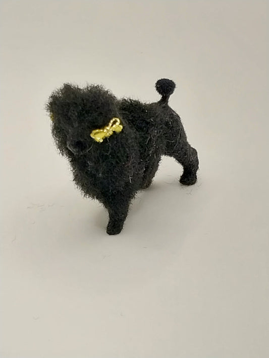 Toy Poodle Dog with Hair, Black