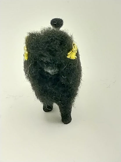 Toy Poodle Dog with Hair, Black