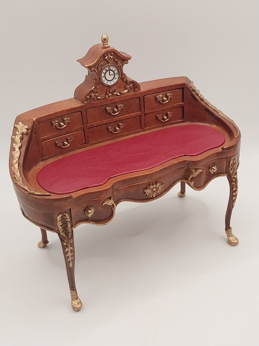 French Louis XV Desk, Walnut & Gold