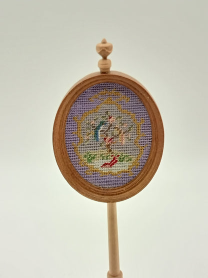 Victorian Firescreen with Needlepoint