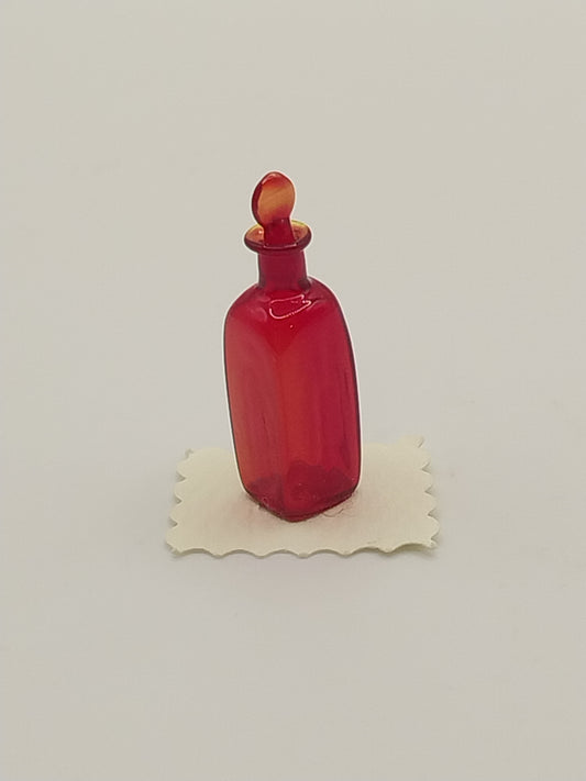 Square Decanter with Stopper, Red