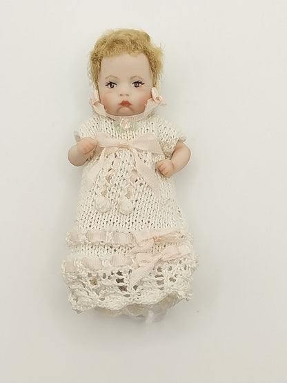 Porcelain Baby with Crochet Cap & Gown