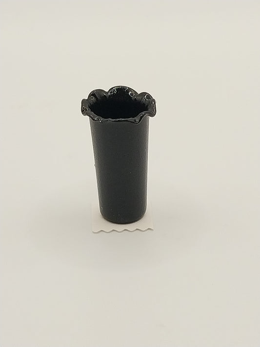 Fluted Vase, Black