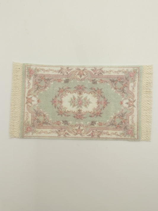 1/2" Scale Rug with Fringe, Lavender & Aqua