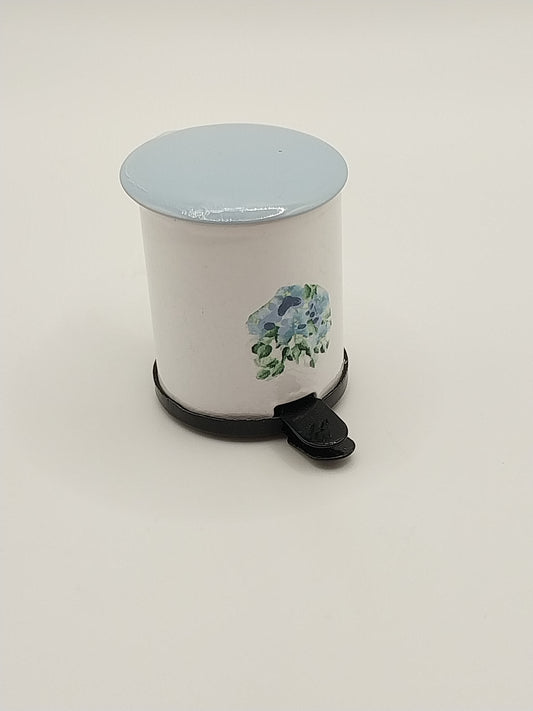 Wastebasket, Blue Floral