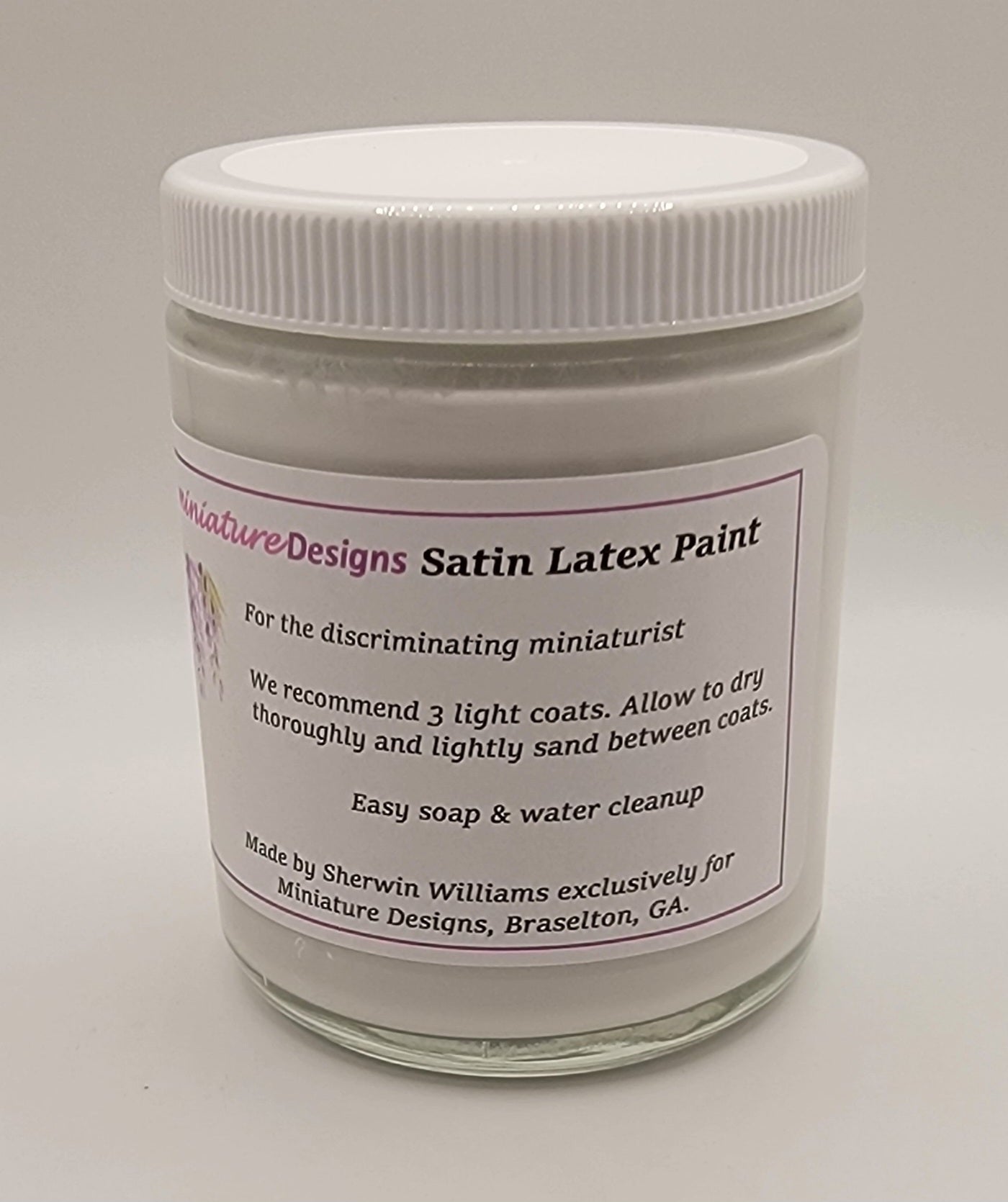 White White Satin Paint, 8oz