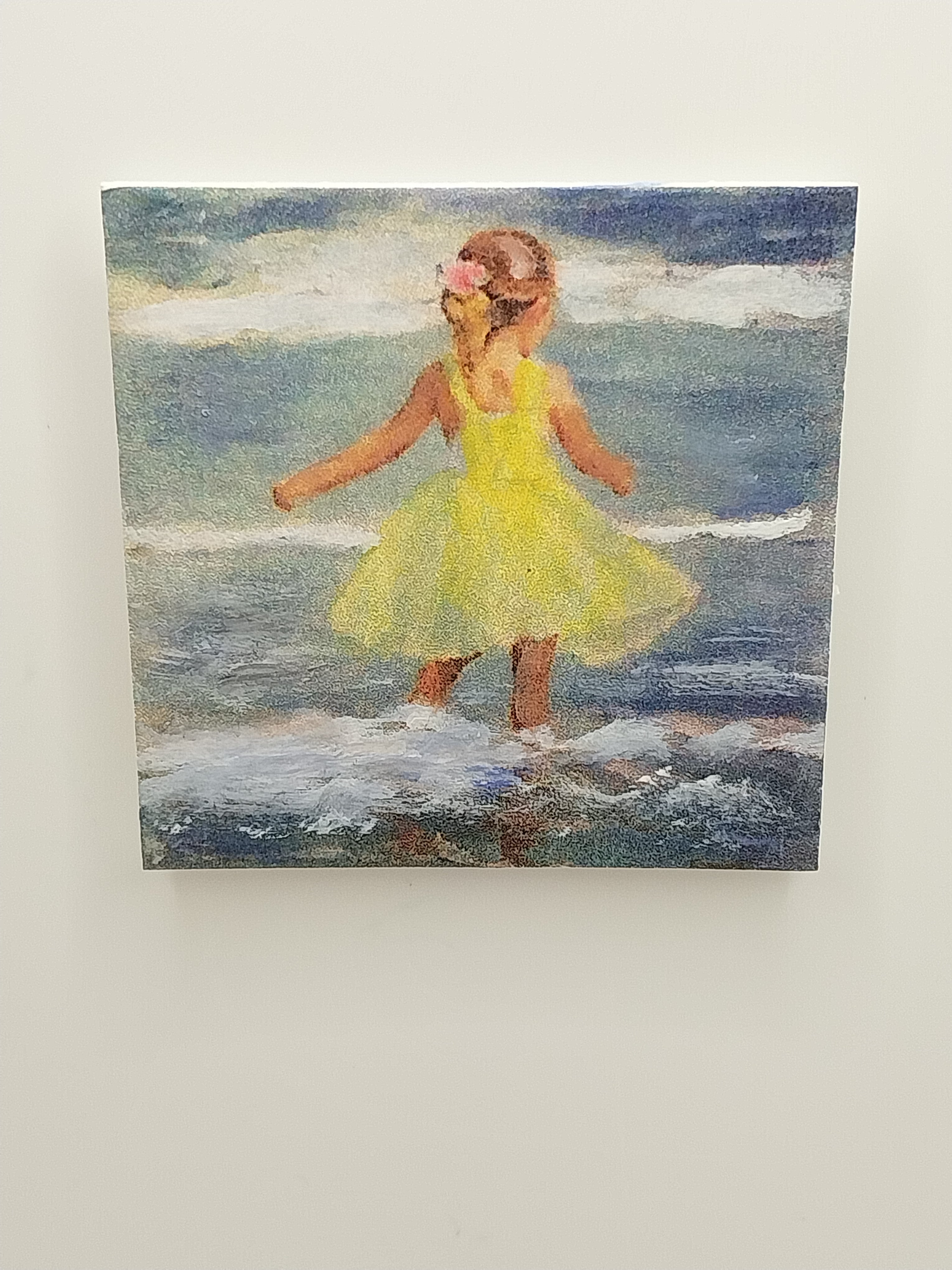 Oil painting-girl in sold yellow