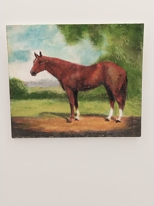 Oil Painting, Horse in Field