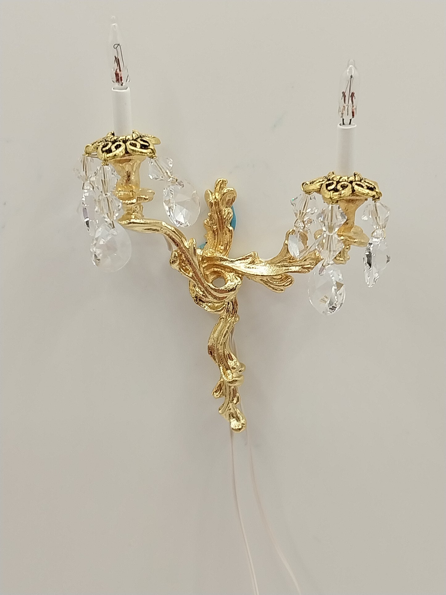 CBB566, French Versailles Double Crystal Sconce, Pair