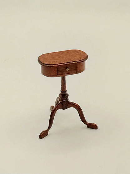 1/2" Scale Sewing Oval Table, Cherry