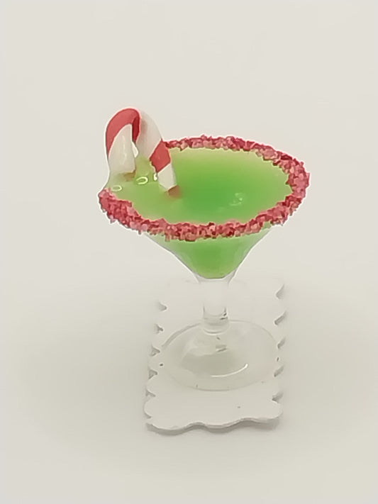 Candy Cane Martini In Glass