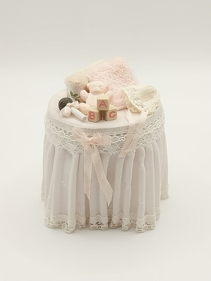 Pleated Table with Nursery Items, Small