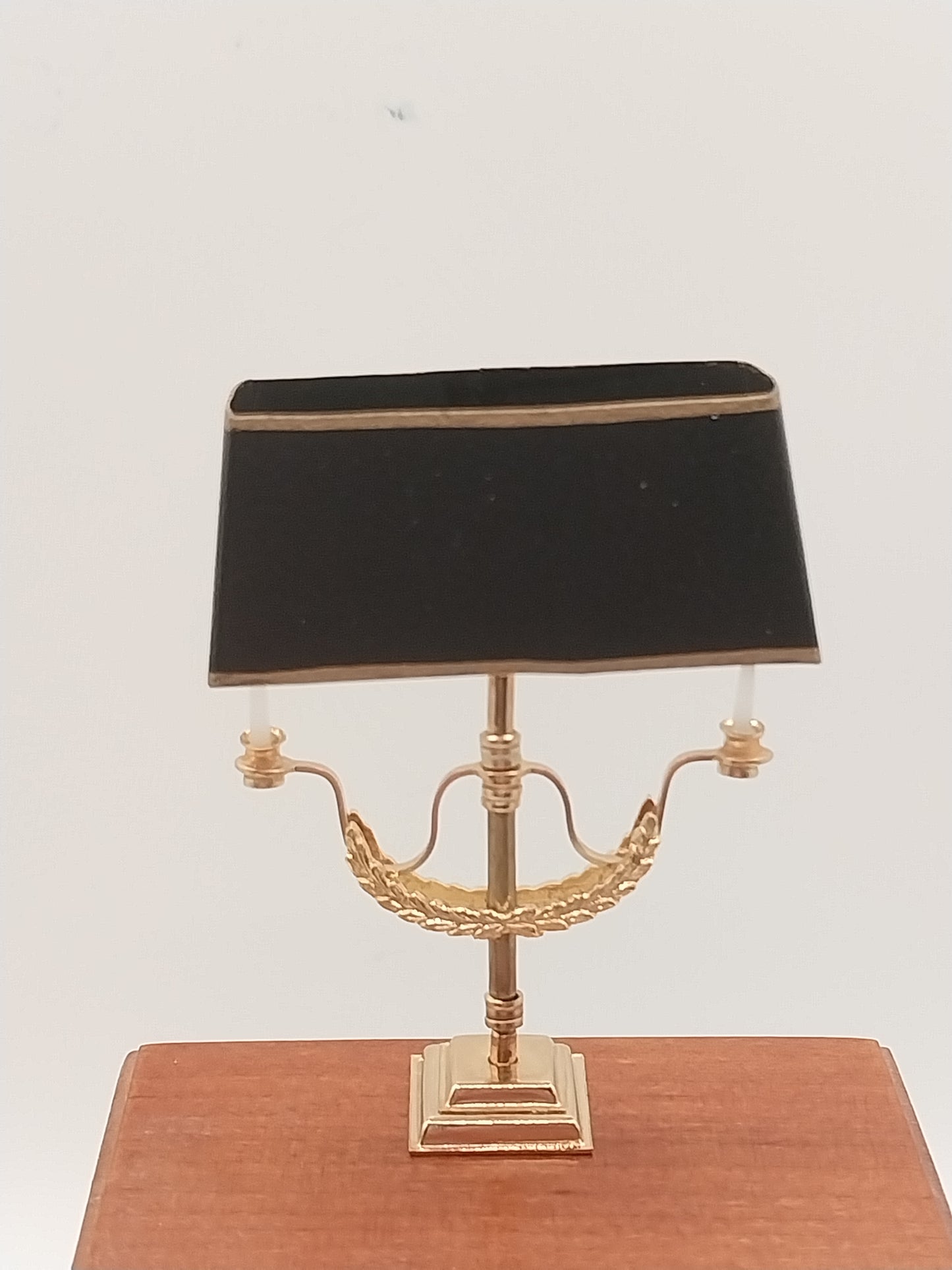 Brass Swag Table Lamp, Black Shade