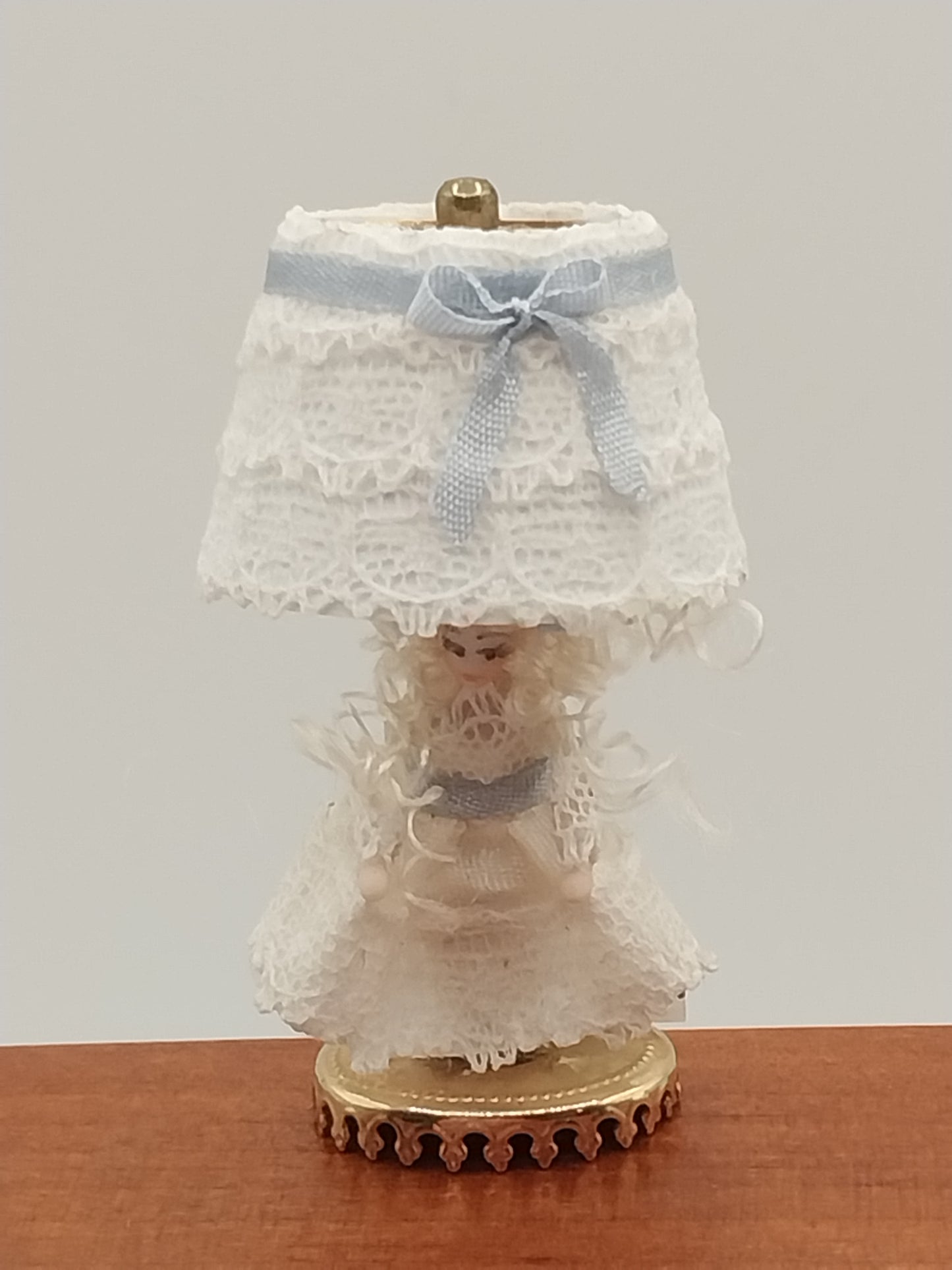 Victorian Girl Lamp, White Shade