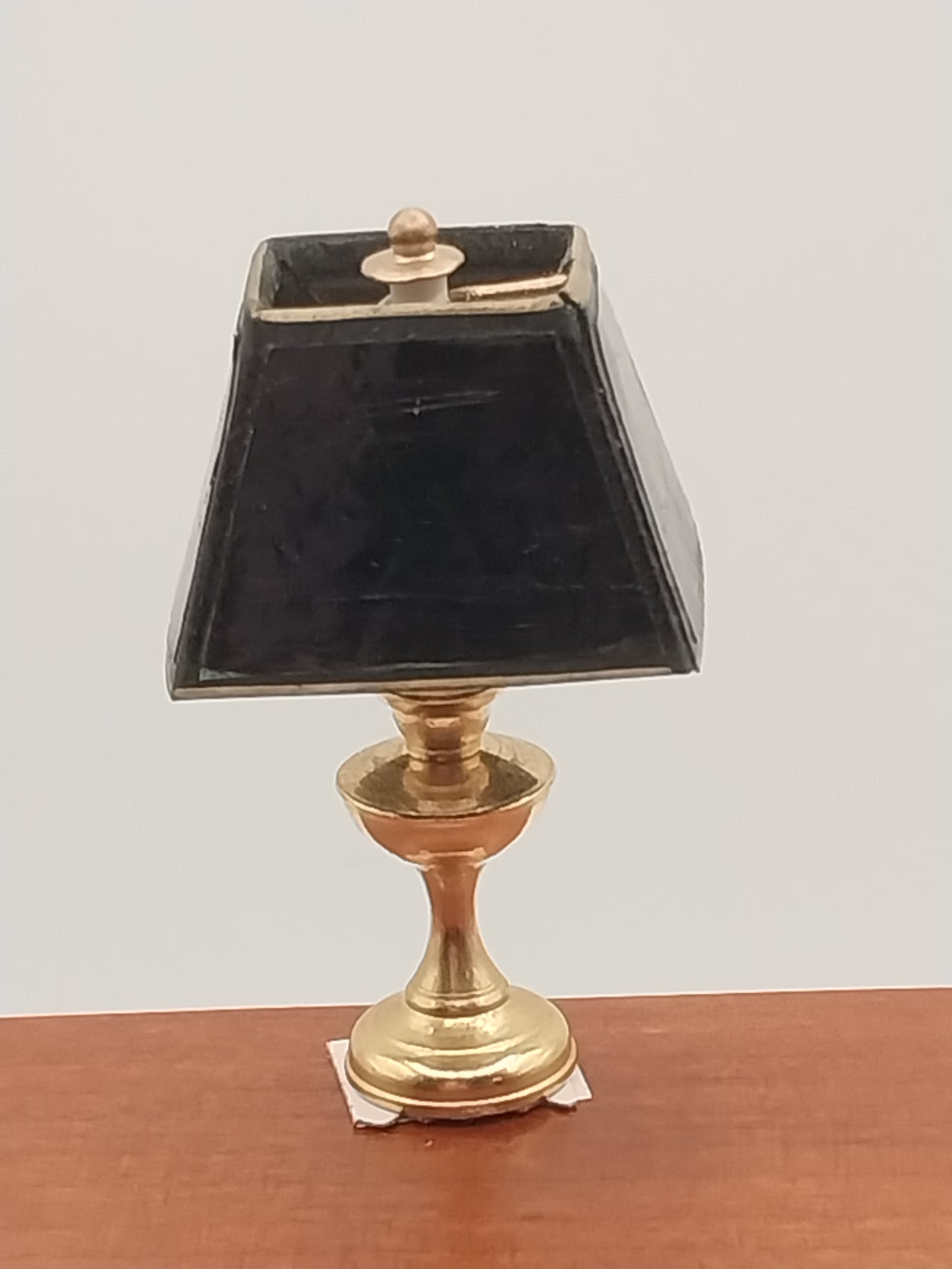 Brass Lamp, Black Square Shade