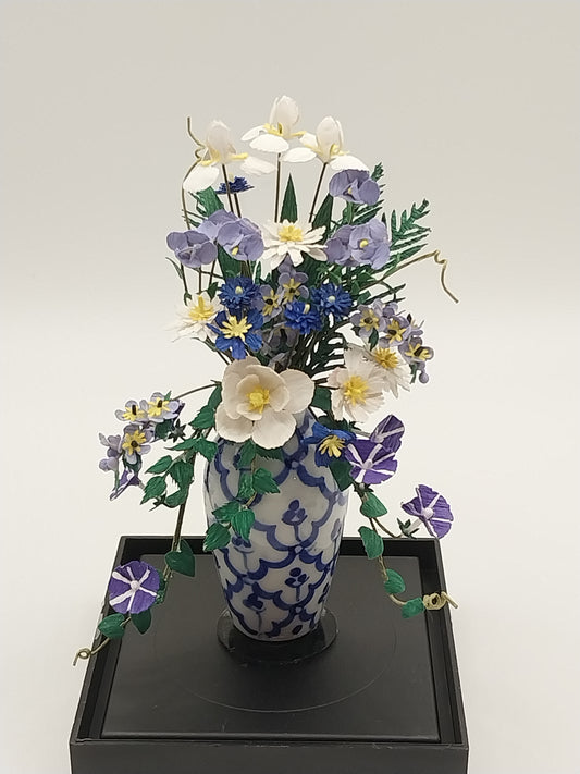 Floral Arrangement, White Magnoli & Blue Petunia