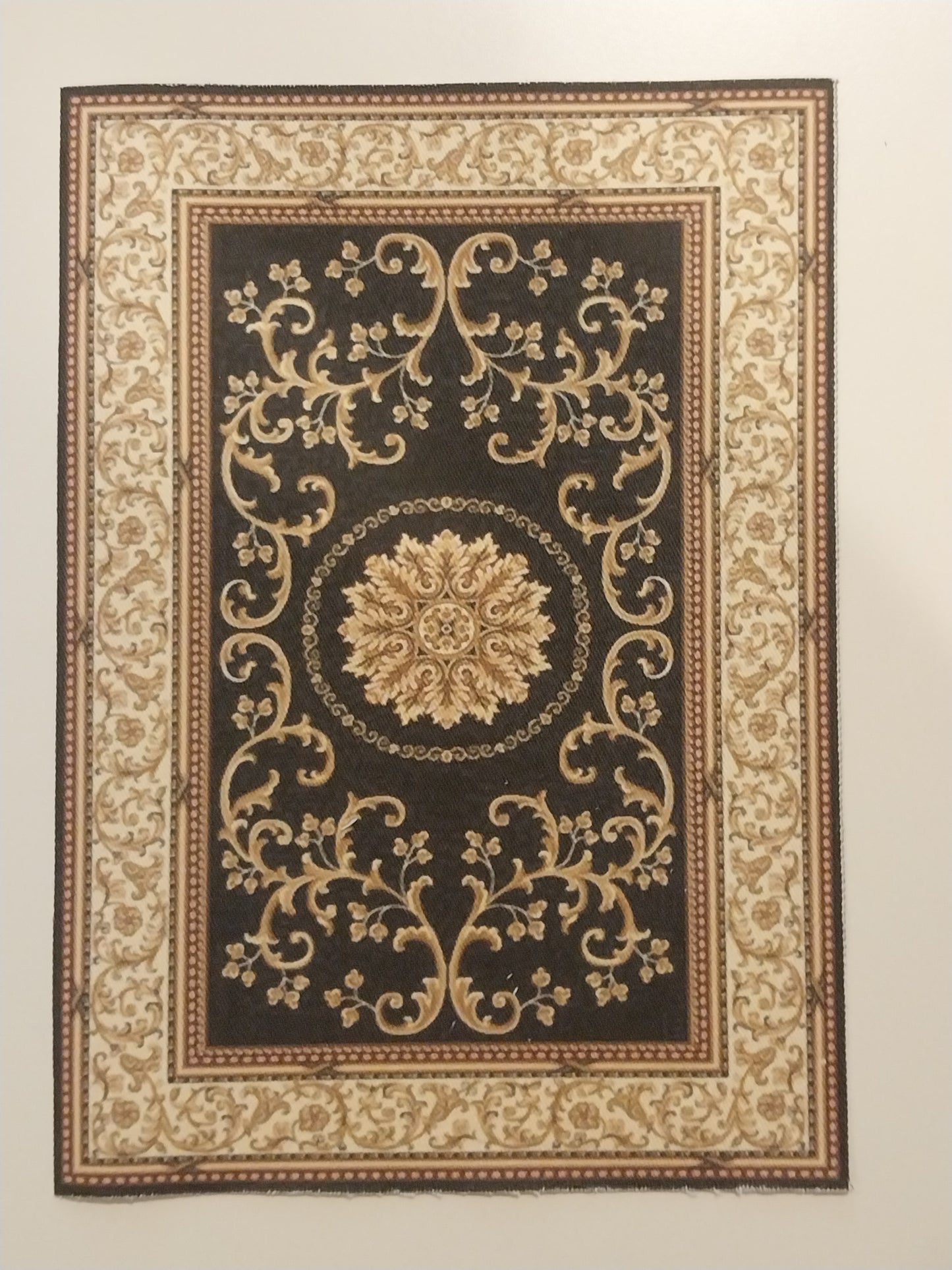 Rug, Oriental, Black & Gold