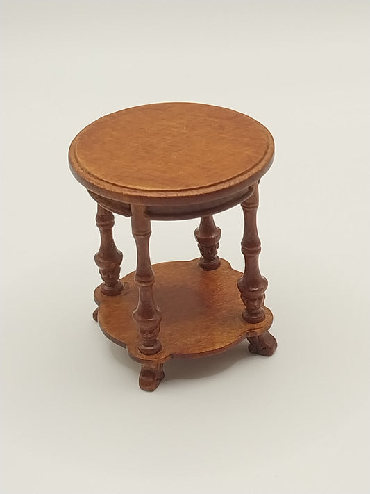 1930s Occasional Round Table, New Walnut