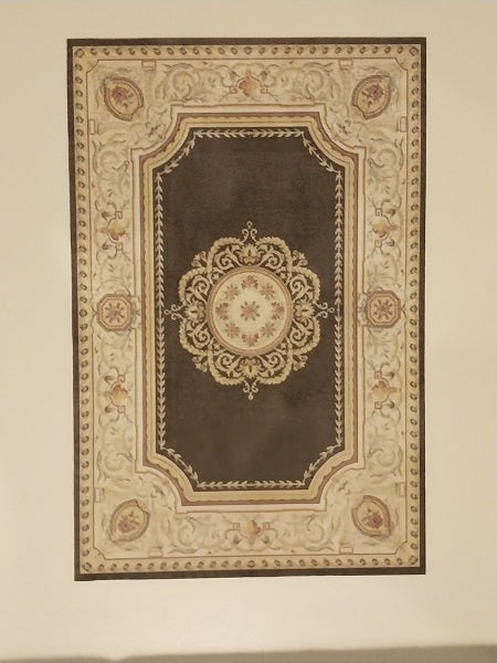 Rug, Cream, Black, Gold