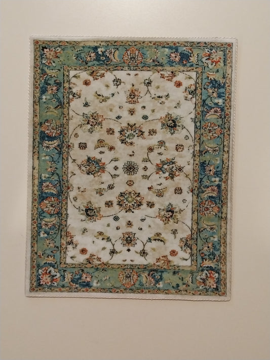 Rug, Green, Cream, Gold, Medium