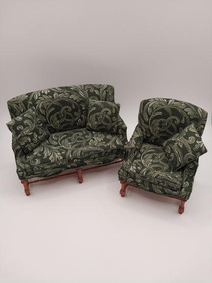 Jacobean Settee & Arm Chair, Walnut