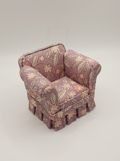 Country Style Sofa & Chair, Floral Lilac