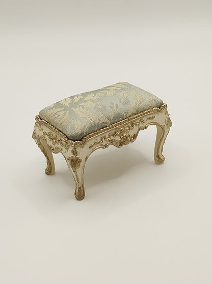 CBB763A, Louis XV Settee & 2 Chairs, 22kt Gilt, Blue Damask