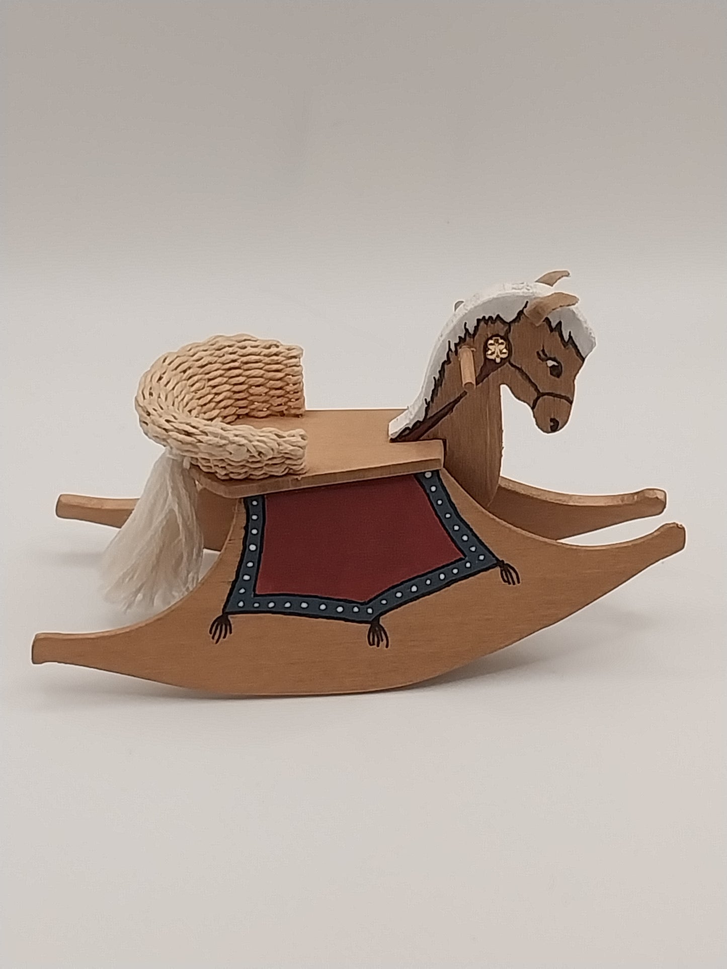 Rocking Horse, Handmade, Wicker Seat