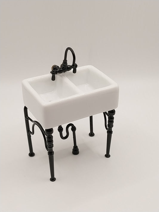 CBB773, Small Porcelain Sink, Black