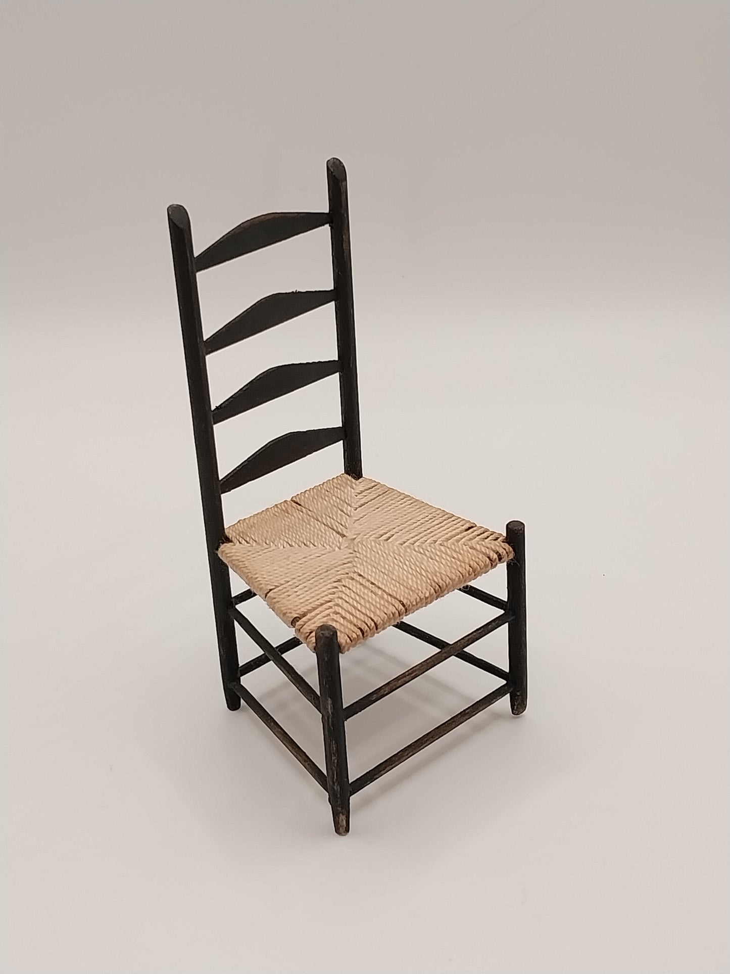 Shaker Ladderback Chair, Distressed Black