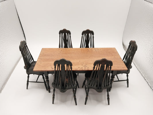 Rustic French Farmhouse Table & Chairs, 7pc