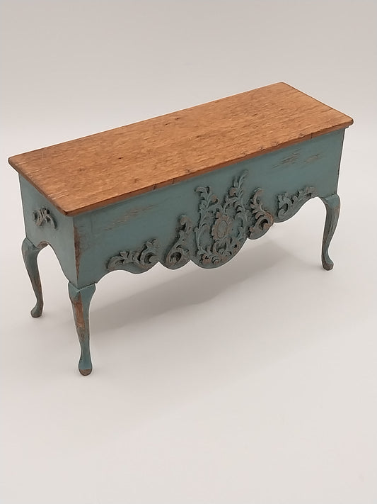 Rustic Country French Console, Teal