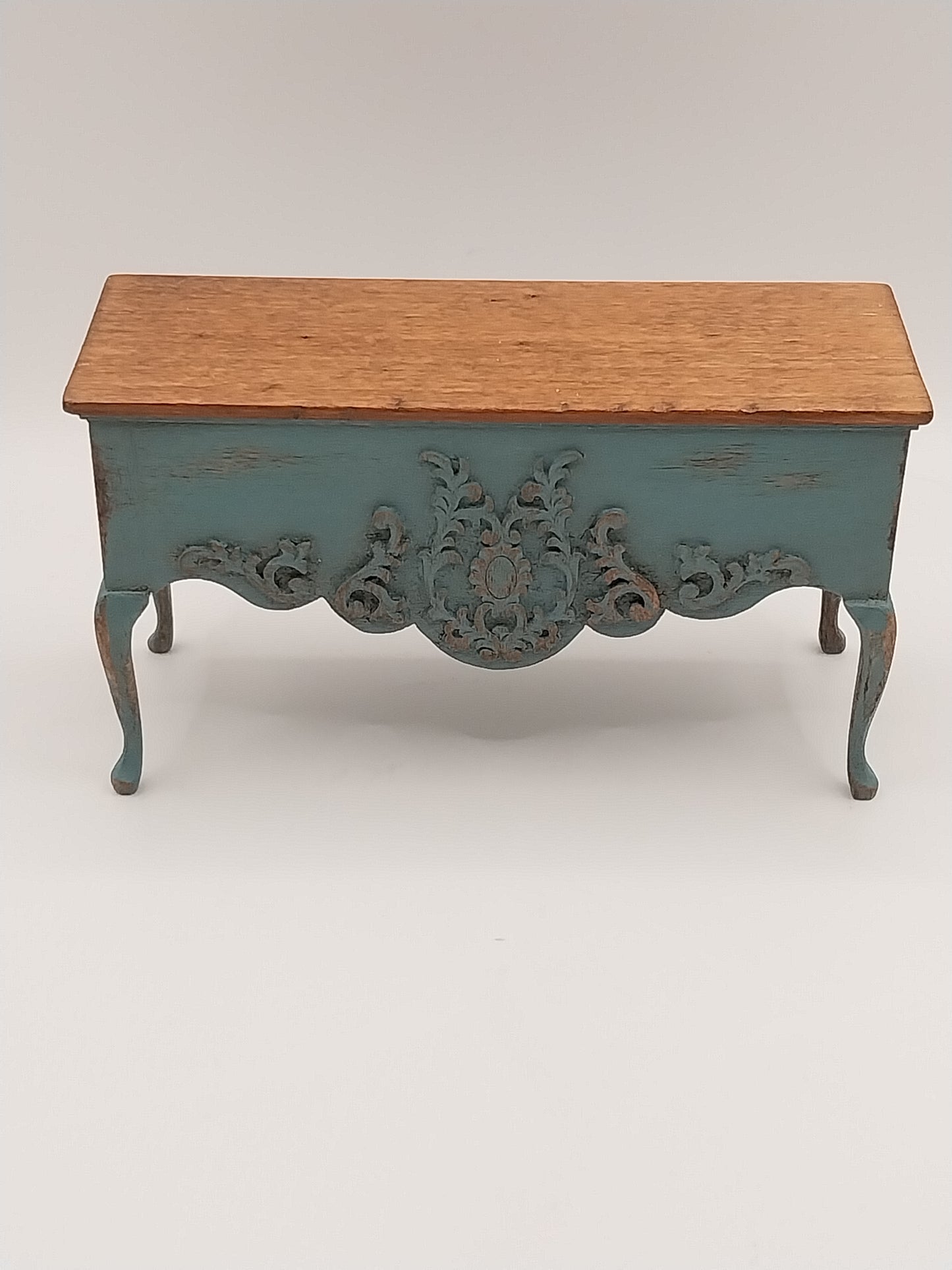 Rustic Country French Console, Teal