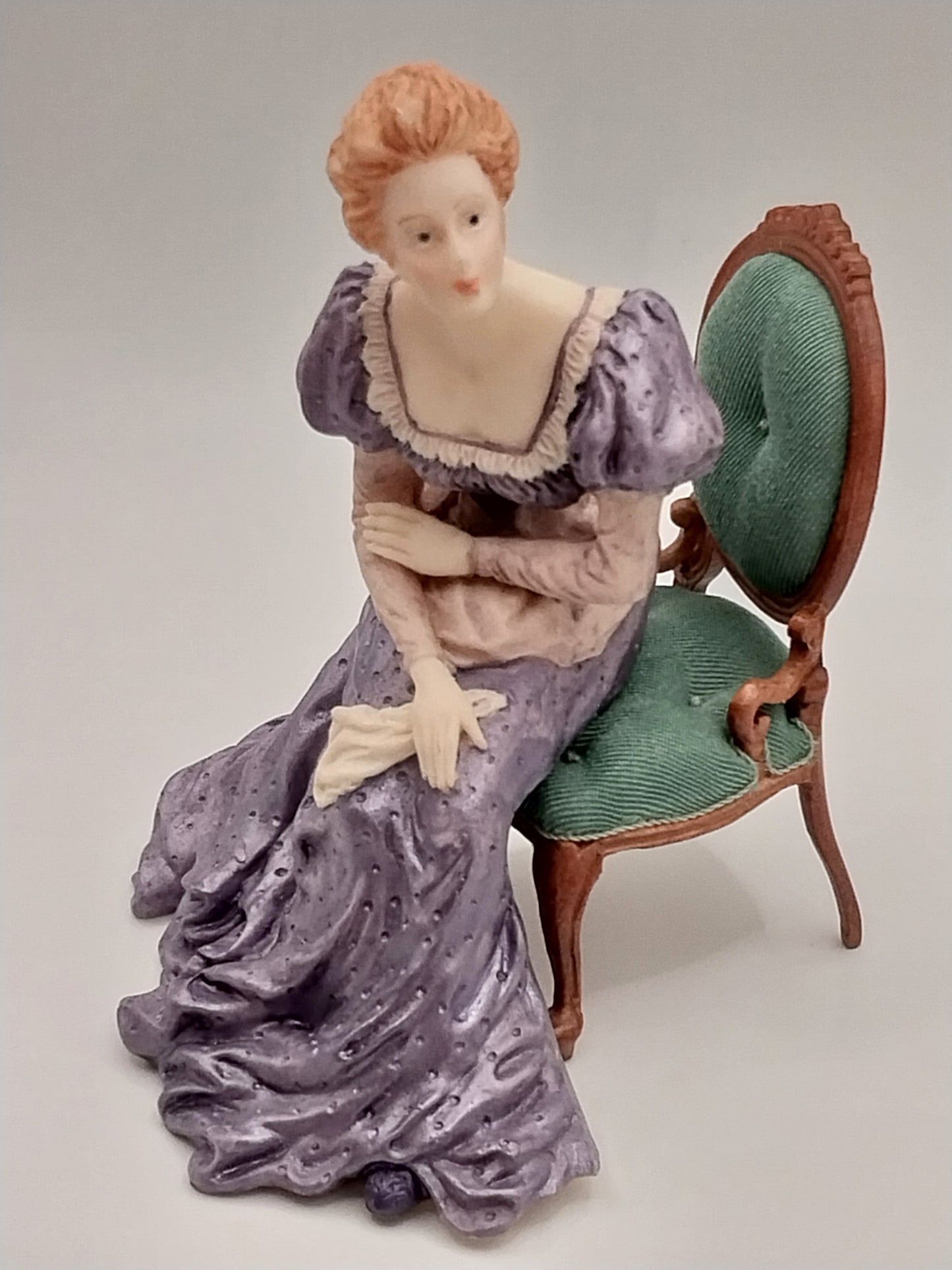 Victorian Lady Sitting, Katherine, Purple Dress