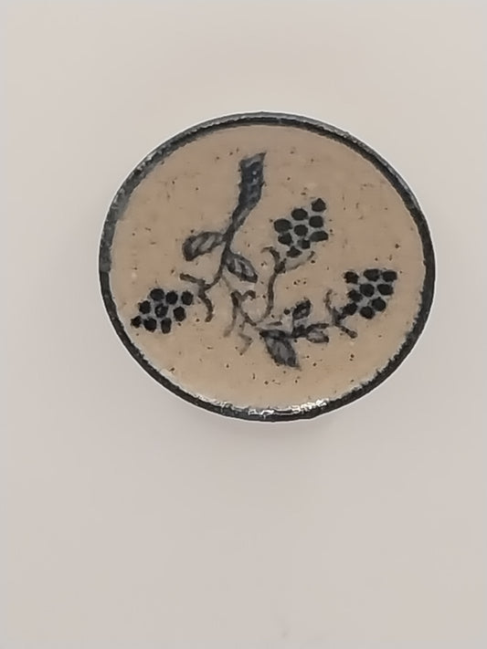 Stoneware Plate, Pottery, Grapes