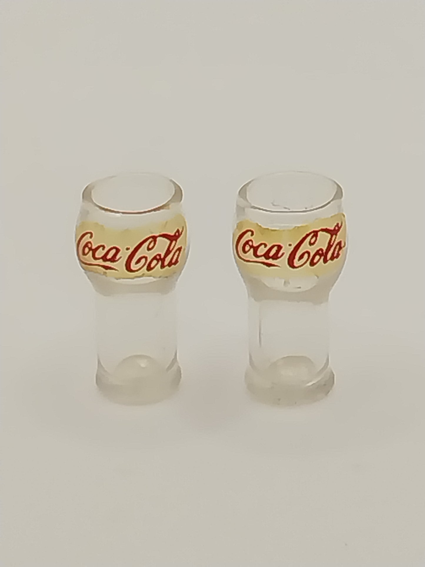 Retro Coca Cola Glasses, Hand Blown, 2pc