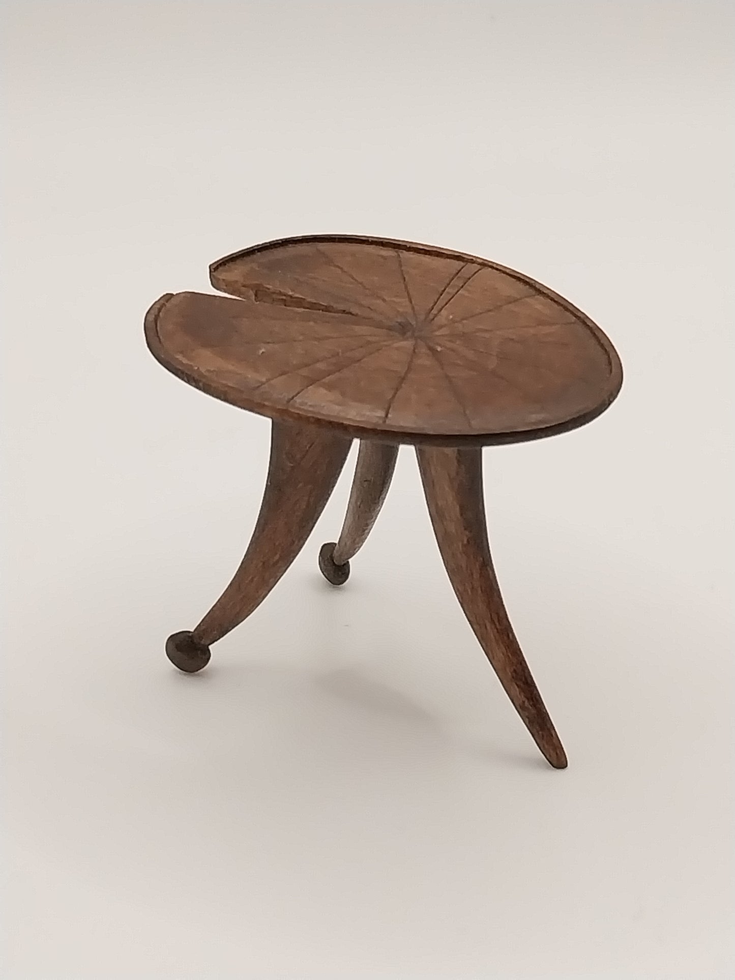 Lily Pad Table, Handcarved, Walnut