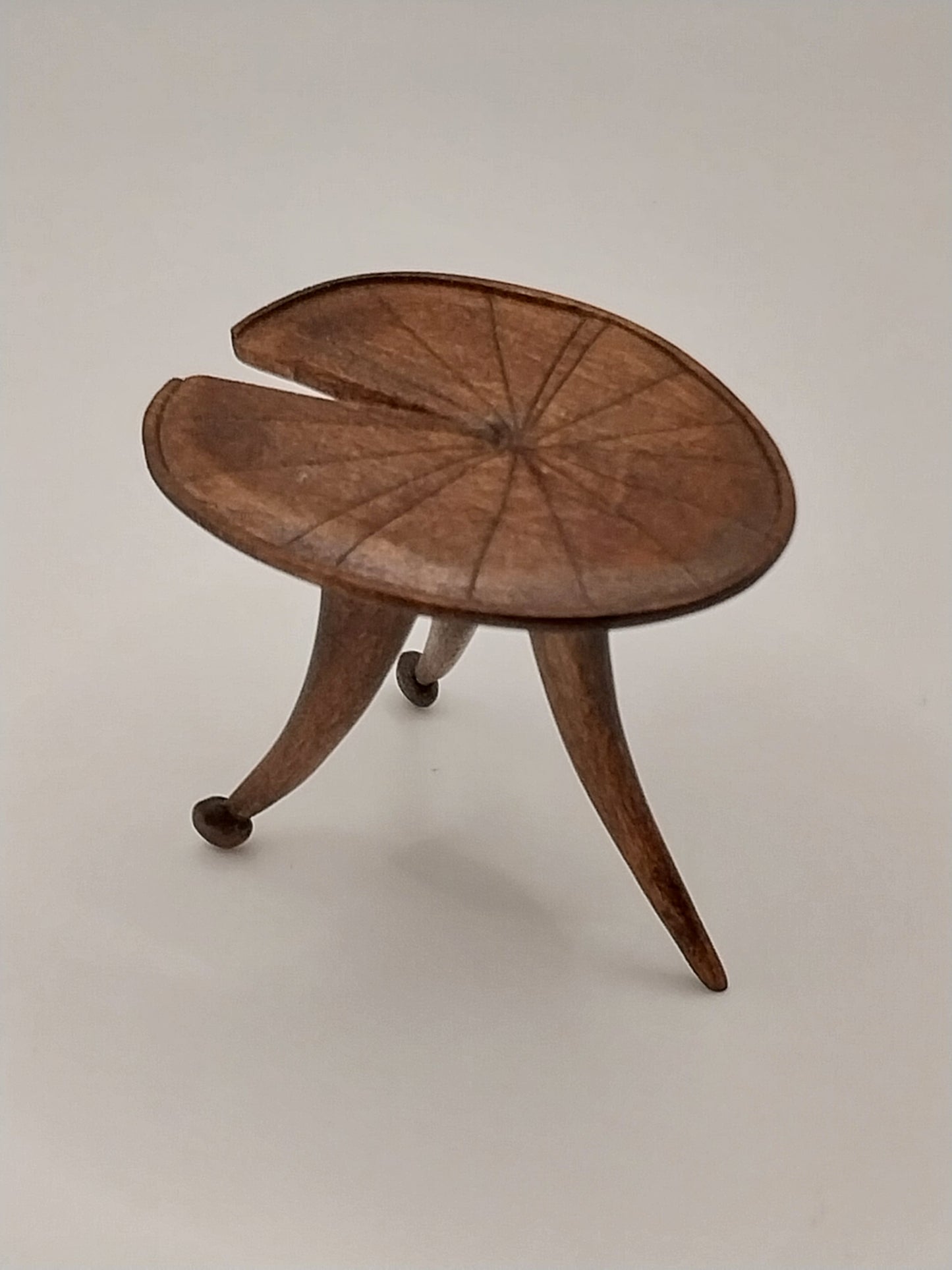 Lily Pad Table, Handcarved, Walnut