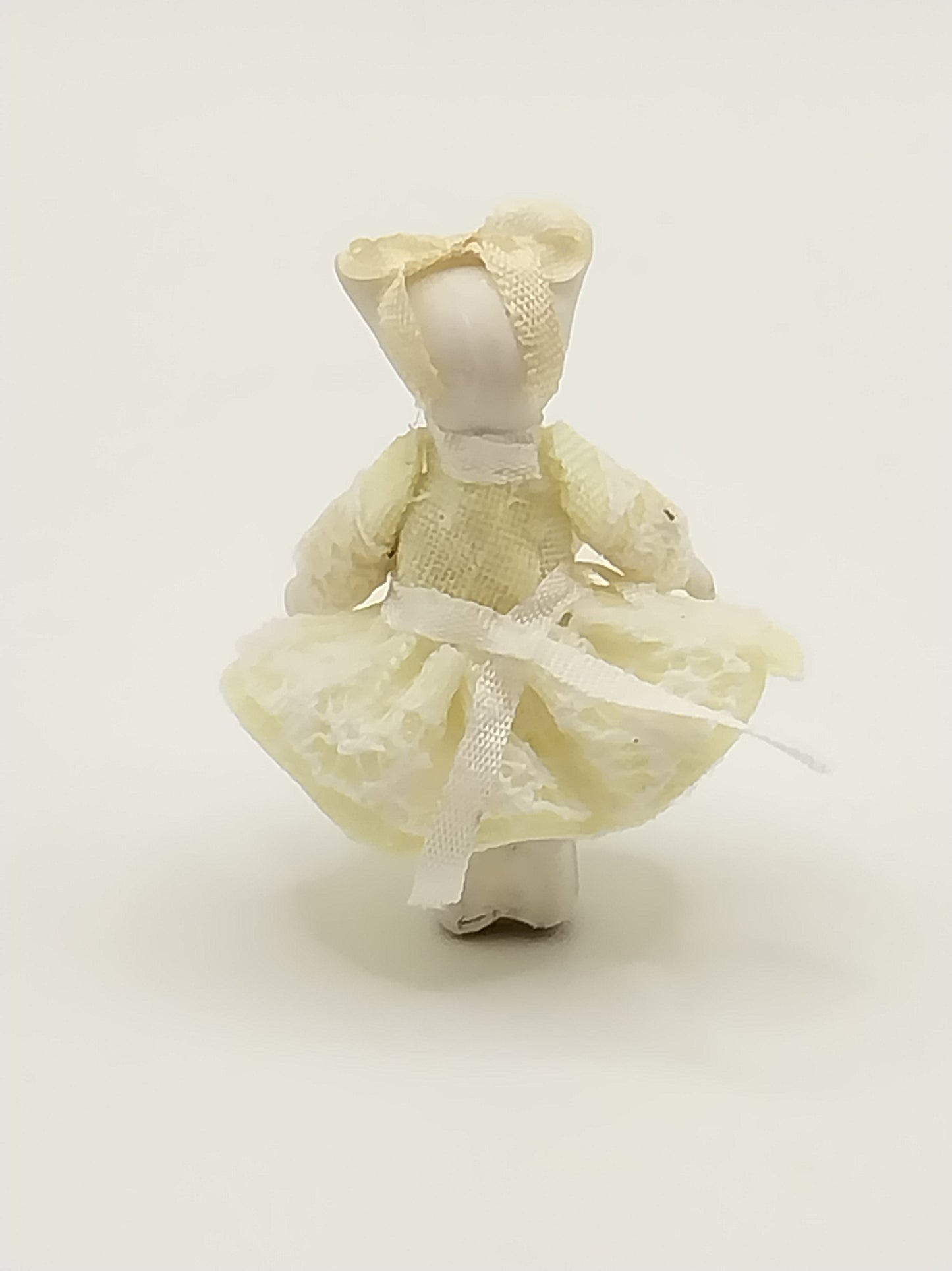 Porcelain Baby Cat Doll, Yellow Dress