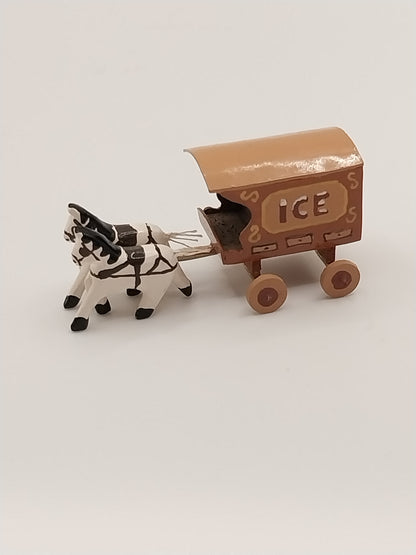 Wood Horse Ice Buggy, Handcarved