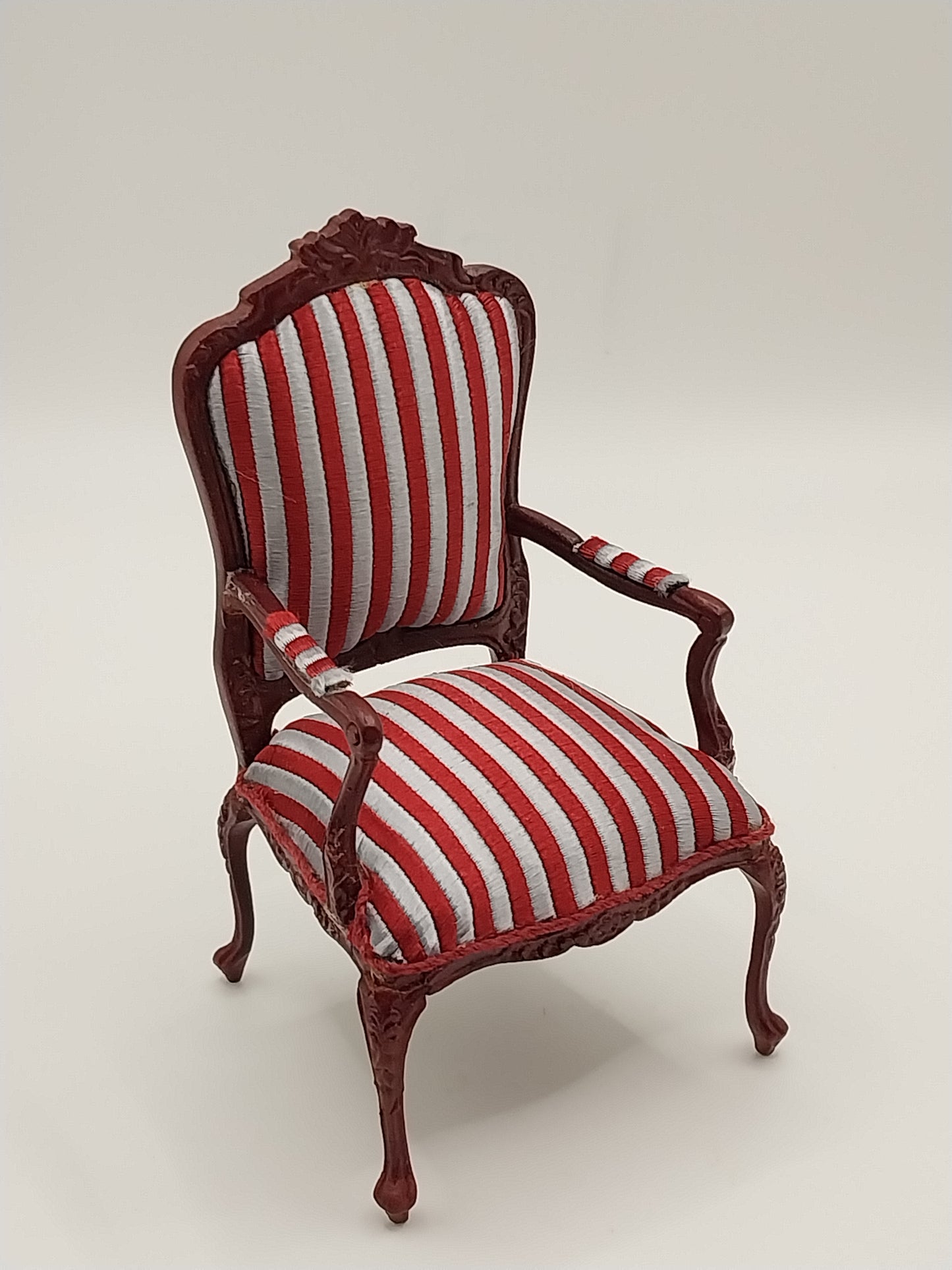 Palais Arm Chair, Grey & Red Stripe, MH