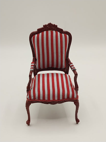 Palais Arm Chair, Grey & Red Stripe, MH